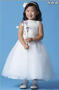bezmaksas piegāde white flower girl kleitas kāzām līdz 2016. balli puses komūniju modes bērni ziemassvētku gājienā kleitas meitenēm