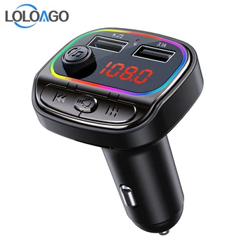 LOLOAGO FM Raidītājs Krāsains Gaismas U Diska TF Kartes MP3 Mūzikas Atskaņotāju, Auto USB Lādētāja, Brīvroku Bluetooth saderīgu Automašīnas Komplektu 5.0