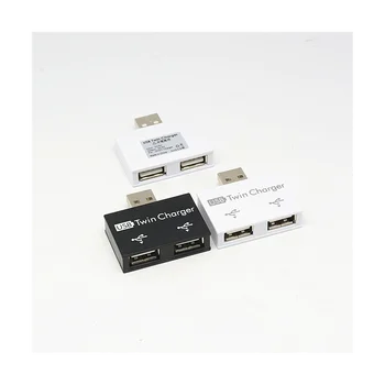 Pārnēsājams Mini USB Centrmezglu 2 Ports, Lādētāju Hub Adapteri USB Sadalītājs Dual USB Uzlādes Paplašinātājs par Tālruni, Datoru, Balts