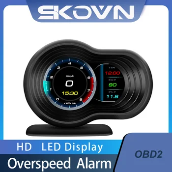 Head Up Display SKWF9 Obd2 HUD Digitālo Odometra Signalizācijas Auto Spidometrs, borta Dators, Led Auto Displeja Ekrāns Projektoriem