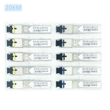 SC SFP optisko moduli 1,25 G SC 20KM 1310/1550nm Vienu Fiber SFP Optiskais Modulis Raiduztvērēju PAR ONU OLT5 pāru saderības