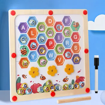 Bērnu Koka Matching Jigsaw Puzzle Spēle Zīmēšanas Plaša Rotaļu Mācīšanos Izglītības Rotaļlieta, Atmiņas Spēles, Montessori Rotaļlietas Bērniem Dāvanas