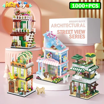 1000+Building Bloki Pilsētas skatam Kafijas Veikals Mazumtirdzniecības Veikals, kā arī Arhitektūras Modeļu būvei Rotaļlietas Ziemassvētku Dāvanu Bērniem, Pieaugušajiem