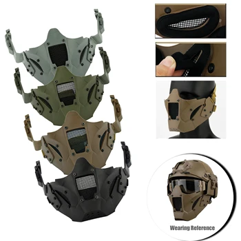 Airsoft peintbola medību maska militāro kaujas pusmasku kara spēle aizsardzības masku, ko izmanto ar ĀTRI ķivere, vai izmantot atsevišķi Piedāvājumu