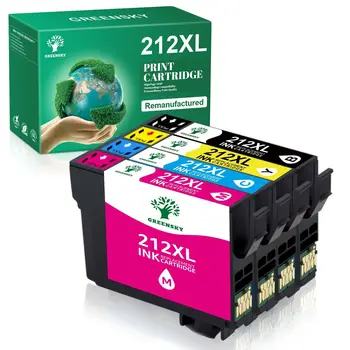 4x 212XL T212 Tintes savietojams ar Epson 212XL Darbaspēka XP-4100 XP-4105 Printeri