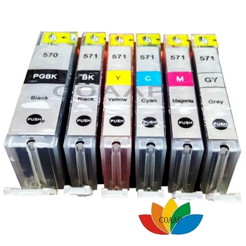 COAAP 6 Saderīgu PGI-570 CLI-571 tintes canon Pixma TS 9055 S9050 Printeri tintes kasetne pgi570 BK CLI571 BK/C/M/Y/GY