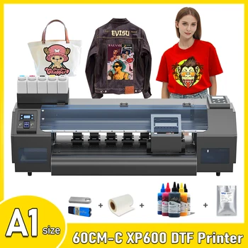 24 collu DTF Printeri dual XP600 Printhead T-krekls Printer A1 Tieši Uz Filmu Drukāšanas Mašīna A1 DTF Printeri, T-Kreklu 60cm dtf