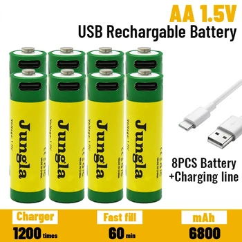 Batterie litija-jonu USB 1,5 V AA 6800mAh uzlādējams rapidement par capacité de pour clavier de jouet nouveauté