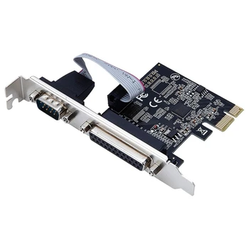 AX99100 RS232 Sērijas Paralēli Ostas DB25 25Pin PCIE Stāvvadu Karte PCI-E Konvertētājs