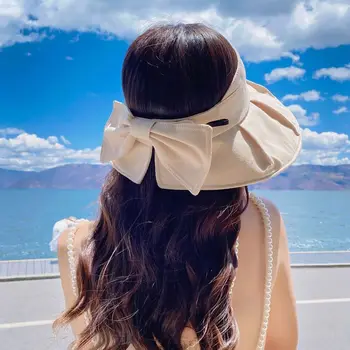 Vasaras Cepures Sievietēm korejiešu Stila Cepure Sieviešu Sauļošanās Cepure UV Izturīgs Sejas Bloķē Saules Cepure Lielo Loku Pludmales Cepure Mujer