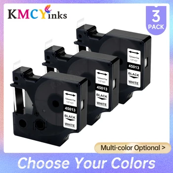 KMCYinks 3PC 45013 Savietojams Dymo D1 LabelManager marķējuma lentes 12mm 45010 45018 40918 40913 Etiķetes Maker 160 280 210 260P