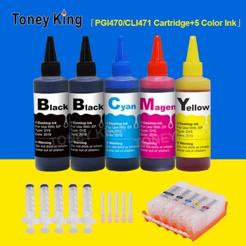 Toney King Uzpildes Tintes Kasetnes Canon PGI470 CLI471 + 500ml Pudelē Tinte PIXMA TS6040 TS8040 TS9040 Printeri AĢIN 470 XL