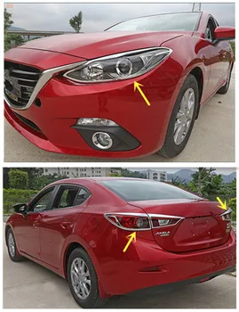 Priekš Mazda 3 AXELA 2013-2016 ABS Chrome, pirms lukturu aizmugures gaismas dekoratīvu rāmīti anti-scratch aizsardzības auto piederumi