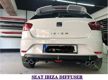 Par Seat Ibiza Mk4 2008-2017 Difuzoru Aizmugurējā Bufera Pagarinājums Pielikumu Car Styling Auto Universālā Palodzes Spilitter Piederumu Lūpu