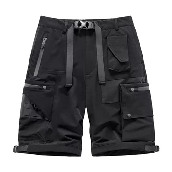 Techwear Taktiskās Bikses Multi Kabatas Modes Ninja Streetwear Darkwear Kravas Šorti 2023 Jaunu Harajuku Hip Hop Šorti Melni
