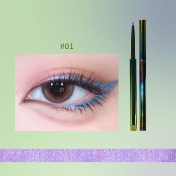 Privātā Etiķete 4-krāsu Hameleons acu zīmulis Pasūtījuma Taras Ūdensizturīgs Spīdīgu Duochro Krāsains Acu Laineris ar Līmes Zīmuli Grims Shimmering