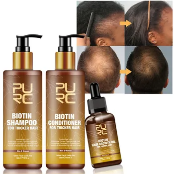PURC ingvers šampūns 300ml biotīns ēteriskā eļļa 30ml matu kondicionieris Matu&Galvas ādas Ārstēšanas Matu Augšanu matu kopšanas Produktu paketi
