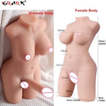 3D Reāli Seksa Lelle Garš Penis Liels Krūts Shemale Ķermeņa Vīrietis Masturbator Nekustamā Maksts Anālās Seksa Rotaļlietas, Pieaugušo Piegādes Masturbate