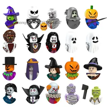 Šausmu Fredijs Jason Zombie Halloween Celtniecības Bloki, Ķieģeļu Ķirbju Vampīru, Raganu Mini Rīcības Attēls Galvas Kids Izglītojošās Rotaļlietas