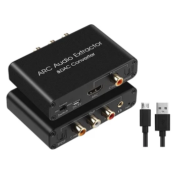 DAC Audio Converter LOKA Audio Extractor HDMI-Saderīgam Optisko SPDIF Koaksiālais, lai Analog 3.5 mm Digitālā uz Analogo