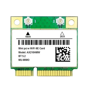 WiFi6E AX210HMW Mini PCI-E Wifi Karte, Bluetooth saderīgu 5.2 Bezvadu Adapteri ForIntel AX210 Kartes AX210