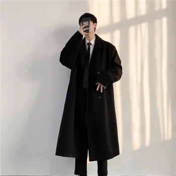 2023 Jauns Pavasara Tranšejas korejas Vīriešu Modes Mēteli Vīriešu Ilgi Vējjaka Streetwear Vīriešu Mētelis Ārējā Valkāt Apģērbu,