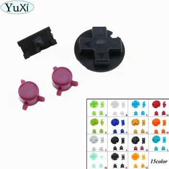 YuXi 15Set Krāsains Nomaiņa Pogas Iestatīt Rezerves Gameboy Pocket GBP On Off Pogu AB Pogas D spilventiņi