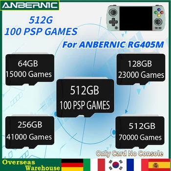 512G ANBERNIC RG405M TF Karte iebūvētā MAX70000 Spēle TFcard Spēle Karte Atbalsta Vairākas Sistēmas, Video Spēļu Konsoles, PS2, PSP MAME