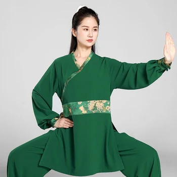 Tai Chi, Apģērbi Sievietēm, Ušu Drēbes Kung Fu Konkurences Drēbes, Cīņas Mākslas Vienotu Rieva Bez 2023 Puses, Krāsotas