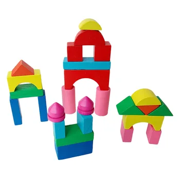 26-50gab/set Mazulis Koka Mini Pils Ēka Ķieģeļu Bloki Ģeometriskas Formas Izglītības Rotaļlietas, Samontēti Spēle, kas ir Draudzīgi Videi