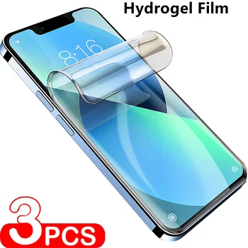 3Pcs Hidrogelu Filmu iPhone 13 14 12 11 Pro XS Mini Max Screen Protector For iPhone 8 7 6 S Plus X XR XS Max SE 2020 2022 Filmu