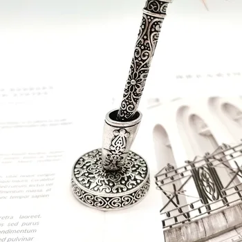 Eiropas Vintage Spalvu Pen Pildspalvu Stends Metāla Kārtas Pildspalvu Turētājs Magic Fountain Pen Piederumi Nerūsējošā Tērauda, Kancelejas Preces, Dāvanu