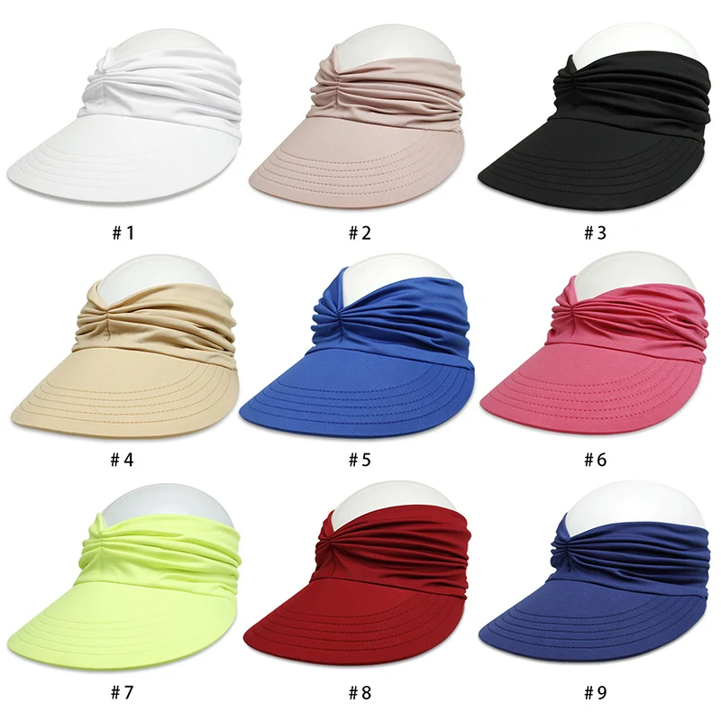 1PC Elastīgu Pieaugušo Cepure Sievietēm, Anti-UV Platām Malām Hat Visor Viegli Veikt Ceļojumu Cepures Modes Beach Vasaras Saules Aizsardzības Cepures