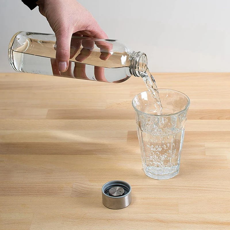 Atkārtoti Uzpildāmu Ūdens Pudeles Ar Vāciņiem Dabas BPA Free Eco Draudzīgu Sulas