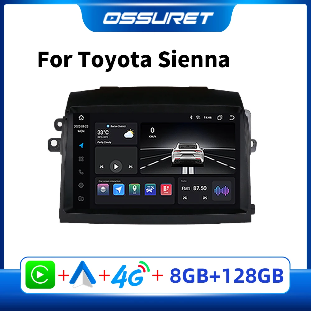 Automašīnas Radio Multimediju Android Toyota Sienna 3 XL30 2004 -2010 Auto Audio / Video Atskaņotājs Navigācija GPS 9 Collu Auto Stereo Atskaņotājs