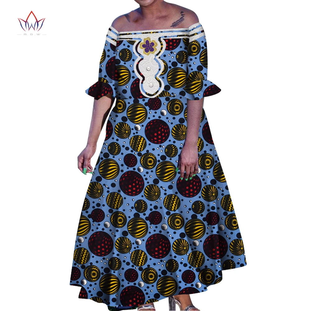 Eegant Puse Kleitas Sievietēm 2023 Izlīdzināšanu Piedurknēm Āfrikas Plus Lieluma Kritums Apģērbu, Sieviešu Bohēmijas drukāt Ilgi Audzē WY5157