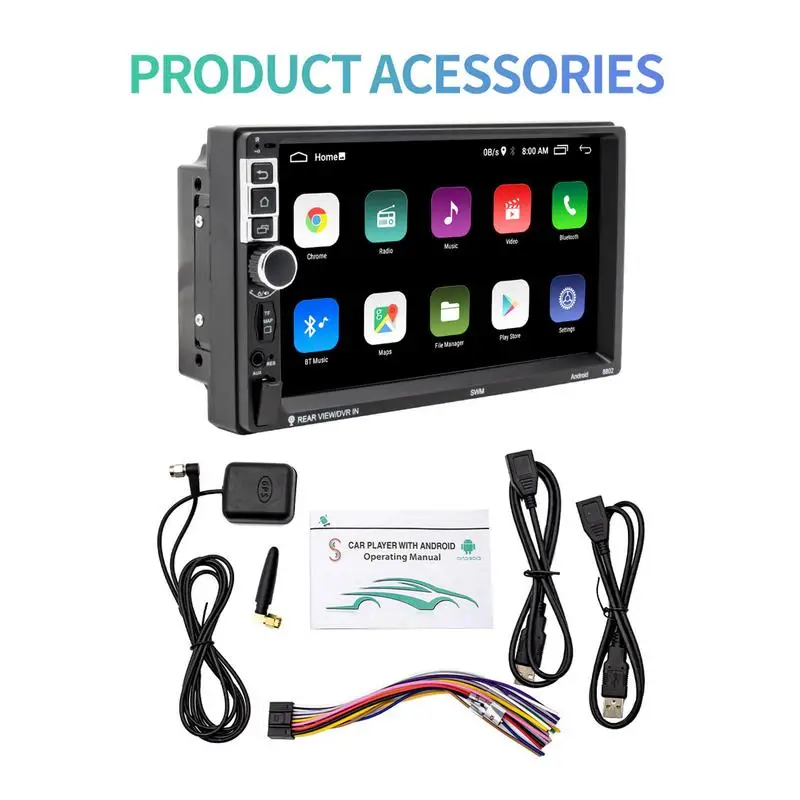 Touch Screen Auto Stereo Double Din 2 Sistēmas, kas Savietojamas 7 Collu HD Touchscreen Audio Uztvērēju Atskaņotājs Ar FM Radio Bluetoothes