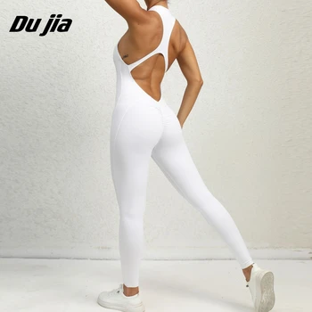 Joga Jumpsuit Sievietēm Backless Sexy viengabala Bodysuit Rāvējslēdzēju Fitnesa Uzstādīt Quick-Dry Sporta Apģērbu Darbojas Sporta Tērpiem