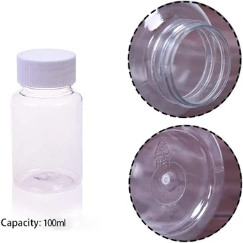 20pcs 50ml 100 ml PET Plastmasas Lab Ķīmisko Reaģentu Pudeles Plata Mute Šķidrā/Cietā Uzglabāšanas Tvertnes Skaidrs Pudeles