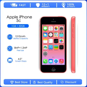 Sākotnējais Apple iPhone 5c Rūpnīcas Atbloķēt Izmanto Mobilo Tālruni 8GB/16GB/32GB ROM 4.0