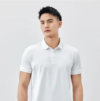 V8288 - Vīriešu ikdienas īsām piedurknēm polo krekls vīriešu vasaras jauno vienkrāsainu pusi piedurknēm Atloks T-krekls.