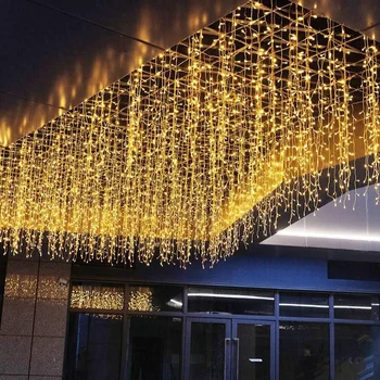 LED Aizkaru Lāsteku String Gaismas Krituma 0,6 m 120LEDS Mall Iela Karnīzes Ziemassvētku Vainags Pasaku Gaismas Dekori Āra Dārza