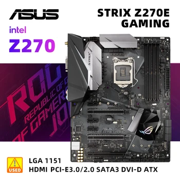 1151 Mātesplati komplekts ASUS ROG STRIX Z270E SPĒĻU+i3-7100 cpu Intel Z270 4×DDR4 64GB PCI-E 3.0 2×M. 2 DVI, HDMI ATX