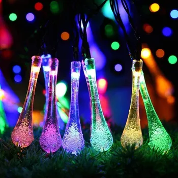 Āra saules gaismas DIODE string ūdens piliens stīgu gaismas pasaku pagalma kristāla gaisma, kāzas, svētku dekorēšana krāsainu gaismas