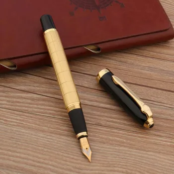 Augstas Kvalitātes Biroja Dāvanu Pildspalva Zelta Galdiņš Vidēji Smalkas Pērļu Tintes Pildspalvu