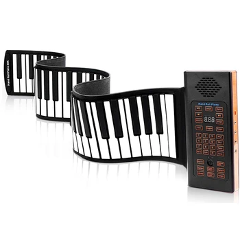 Portatīvā Tastatūras Klavieres Roll Up 88 Taustiņi Elektronisko Tastatūru Elastīga Silikona Ar Uzlādējamu Akumulatoru, Par Kazlēnu, Dāvanu