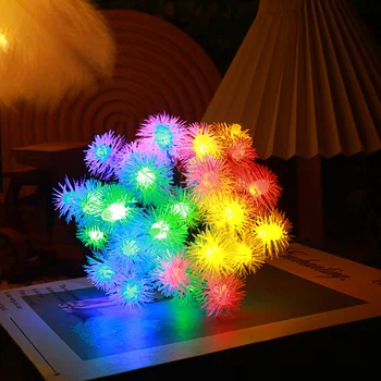 Ziemassvētku Ārā Saules Gaismas LED String Pommel Bumbu Kabīne Iestatījumu, Kempings Atmosfēru Formas Pusei, Dārza Svētki Dekori Lampas
