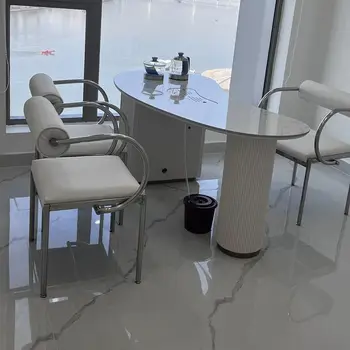 Balts Ziemeļvalstu Ēdamistabas Krēsli Akcentu Mūsdienu Individuālu Dizaineru Virtuves Krēslā Luksusa Sedie Cucina Mājas Mēbeles MQ50KT