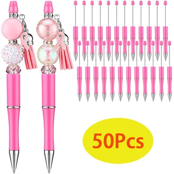 50gab Beadable Pildspalvu DIY Biezumu Pildspalvas Multicolor Lodīšu Pildspalvas Melnu Tinti