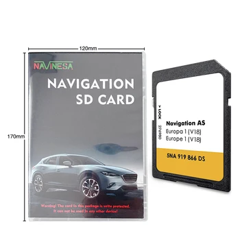 KĀ V18 VW Passat B8 3G no 2014. Atklāt Mediju Navi KĀ Kartes GPS AK Eiropā 2023 Sat Nav SD Kartes 32GB Atmiņas